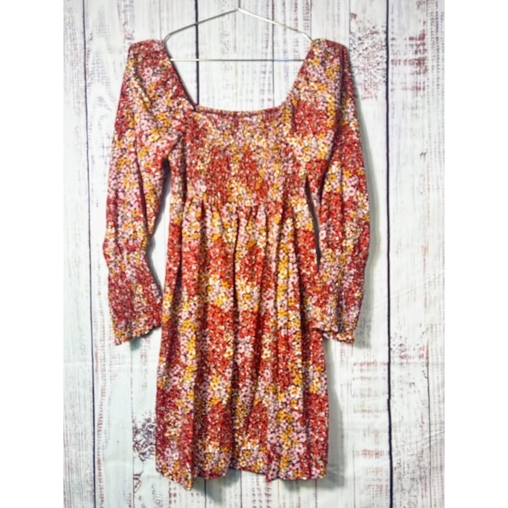 3rd + Malt Floral Smocked Babydoll Dress Small Cottagecore Boho